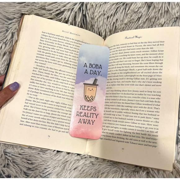 Handmade Boba Tea/Milk Tea Double-sided Bookmark - Picture 3 of 4